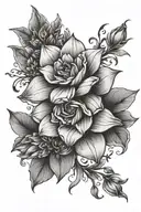ray of light popping flowe tattoo design idea
