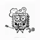 spongebob smoking tattoo design idea