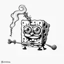 spongebob smoking tattoo design idea