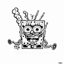 spongebob smoking tattoo design idea