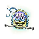 spongebob smoking tattoo design idea