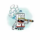 spongebob smoking tattoo design idea
