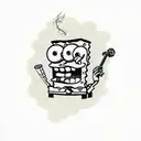 spongebob smoking tattoo design idea