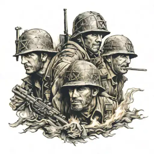 UZBEEN 18-08-2008 TO THE BROTHERS IN ARMS FALLEN IN THE FIRE tattoo design idea