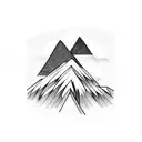 mountain with snowboarder tattoo design idea