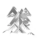 mountain with snowboarder tattoo design idea