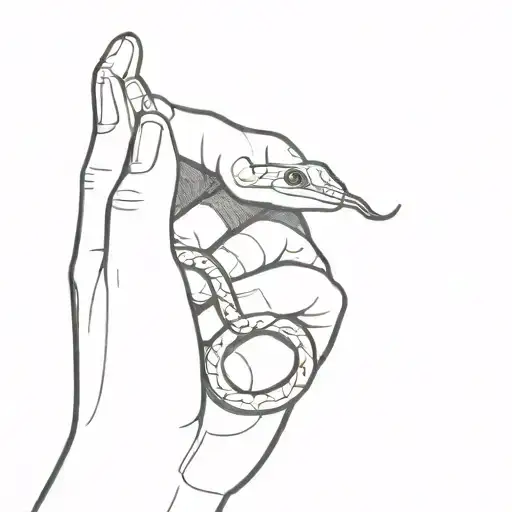 Small minimal finger snake tattoo design idea