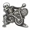 skeleton driving a car tattoo design idea