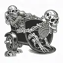 skeleton driving a car tattoo design idea