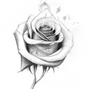 1 heart broken into two peices each individual peice with a rose growing out of it  tattoo design idea