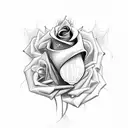 1 heart broken into two peices. each individual peice with a rose growing out of it  tattoo design idea