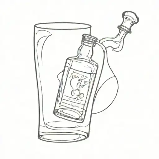 Whisky bottle and Glencairn glass filled tattoo design idea