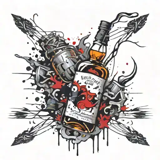 whisky and glencairn glass tattoo design idea