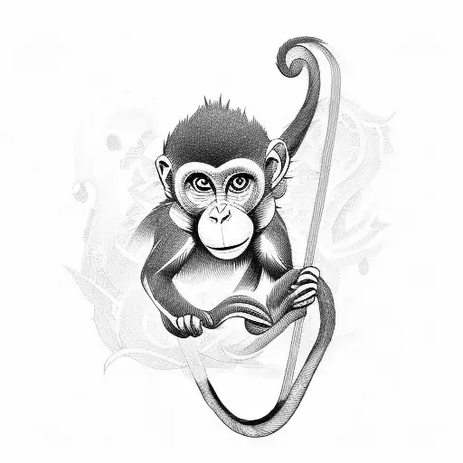 Sak Yant Monkey Tattoo Designs Meaning