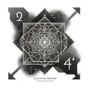 An intricate geometric design incorporating the birthdate '11 April 1996' in a subtle and stylish way, symbolizing Gurinder Singh's birth and identity tattoo design idea