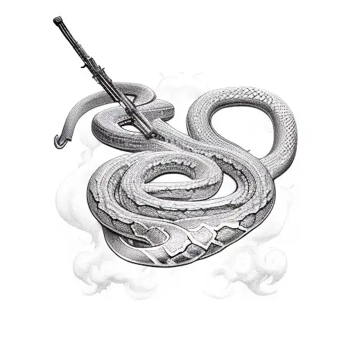 viper snake bull firearms ninja sword superhero gods tattoo design idea