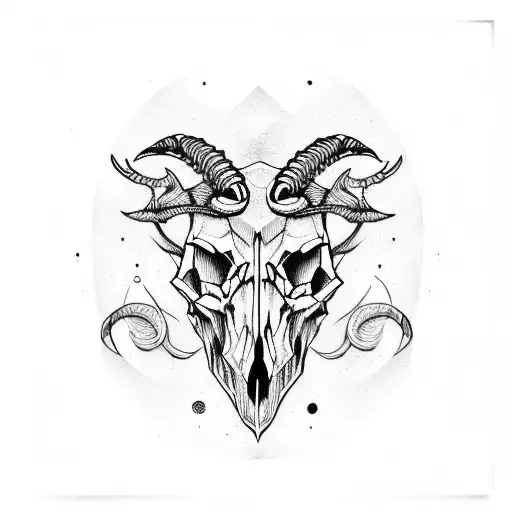 Skull goat tattoo design idea