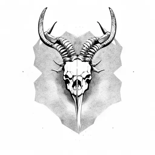 Skull goat tattoo design idea