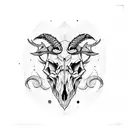 Skull goat tattoo design idea