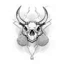 Skull goat tattoo design idea