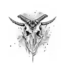 Skull goat tattoo design idea