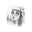 train tracks with girl sitting on them tattoo design idea