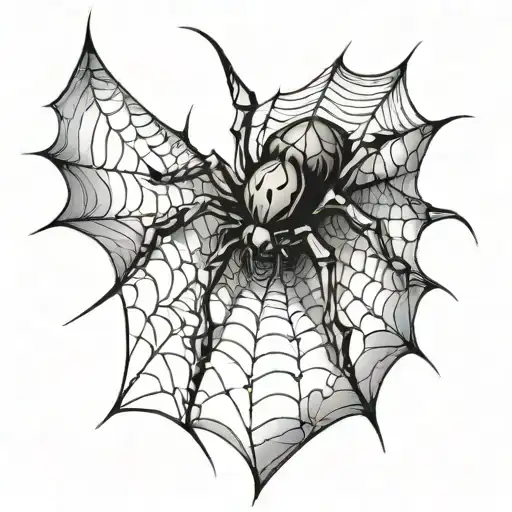 only Half spider web  no spider with the name darren incorporated within tattoo design idea