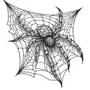 only Half spider web  no spider with the name darren incorporated within tattoo design idea