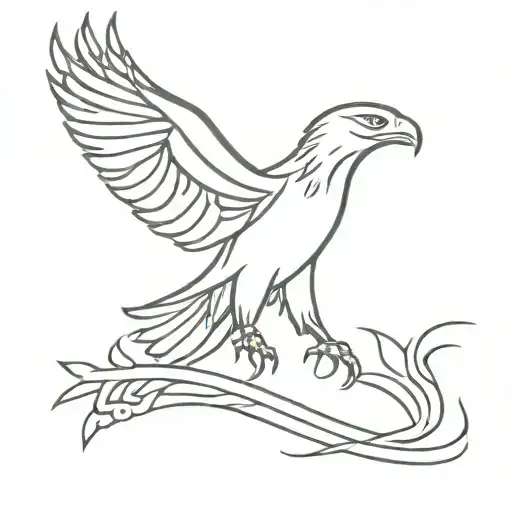art deco eagle tattoo design idea