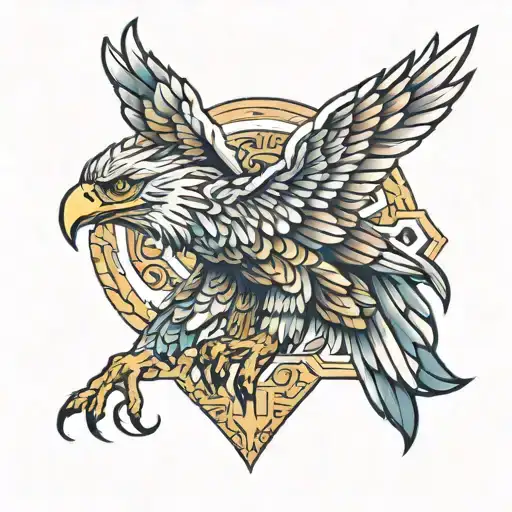 art deco eagle tattoo design idea