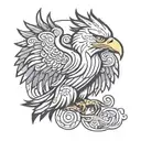 art deco eagle tattoo design idea