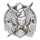 art deco eagle tattoo design idea