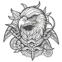 art deco eagle tattoo design idea