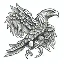 art deco eagle tattoo design idea
