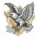 art deco eagle tattoo design idea