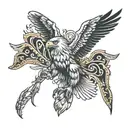 art deco eagle tattoo design idea