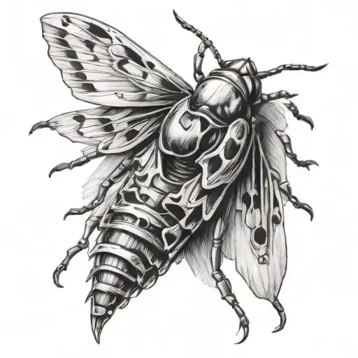 gothic locust tattoo design idea
