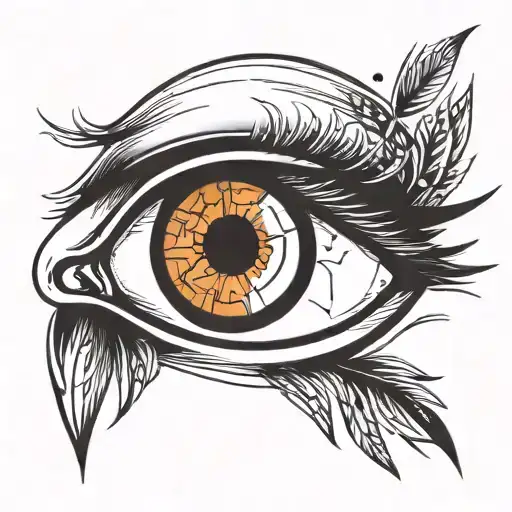 Design a minimalist tattoo of a single large eye with two distinct pupils inside. One pupil represents the inner self,   tattoo design idea