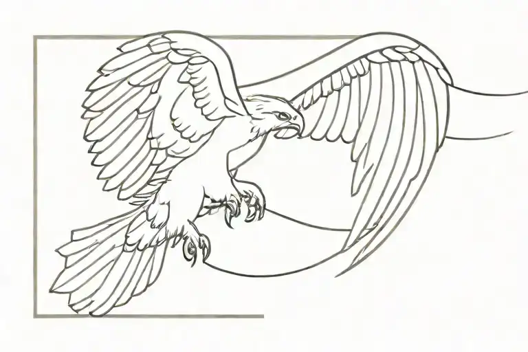 hydracephalus ribbon with eagle soaring tattoo design idea