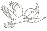 hydracephalus ribbon with eagle soaring tattoo design idea