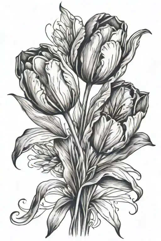 Tulips tattoo design idea