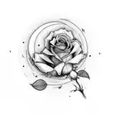 moon with a rose  tattoo design idea