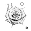 moon with a rose  tattoo design idea