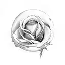 moon with a rose  tattoo design idea