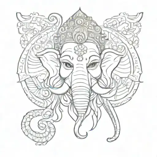 ganpati hanuman ji face half tattoo design idea