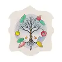 A traditional style tattoo of a tree with branches shaped like different types of food, symbolizing the client's connection to nature and love for culinary arts tattoo design idea