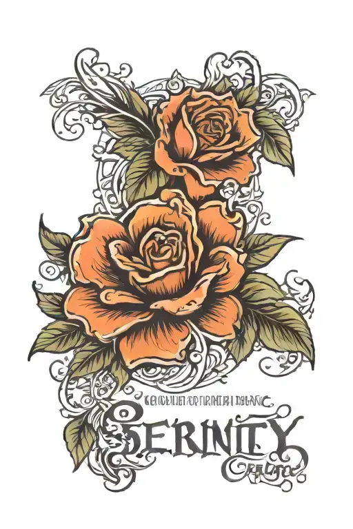 serenity prayer written tattoo design idea