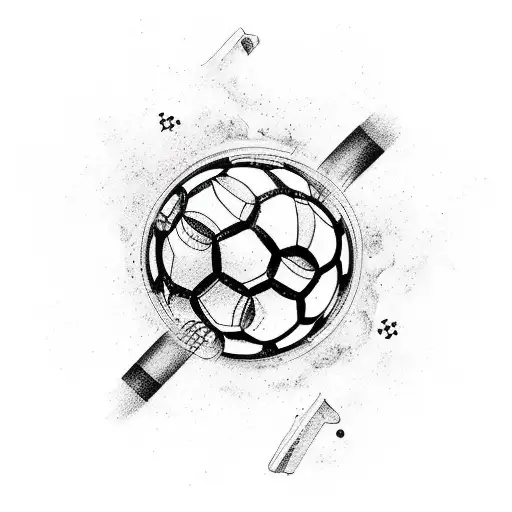 Incorporate football, gym equipment, and car parts to form a futuristic mechanical tattoo tattoo design idea