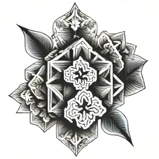 clover 4 leaf clover cube within tattoo design idea
