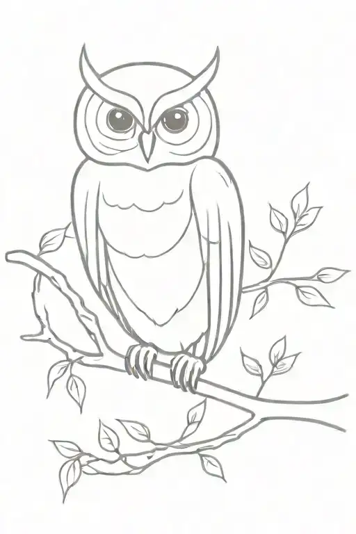 owl on branch  tattoo design idea